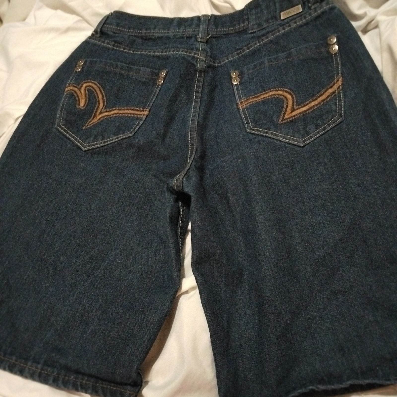 Mecca Mecca Jean Shorts Mens Size 32 Medium Dark Denim Long 90s Size US 32 / EU 48 - 7 Thumbnail
