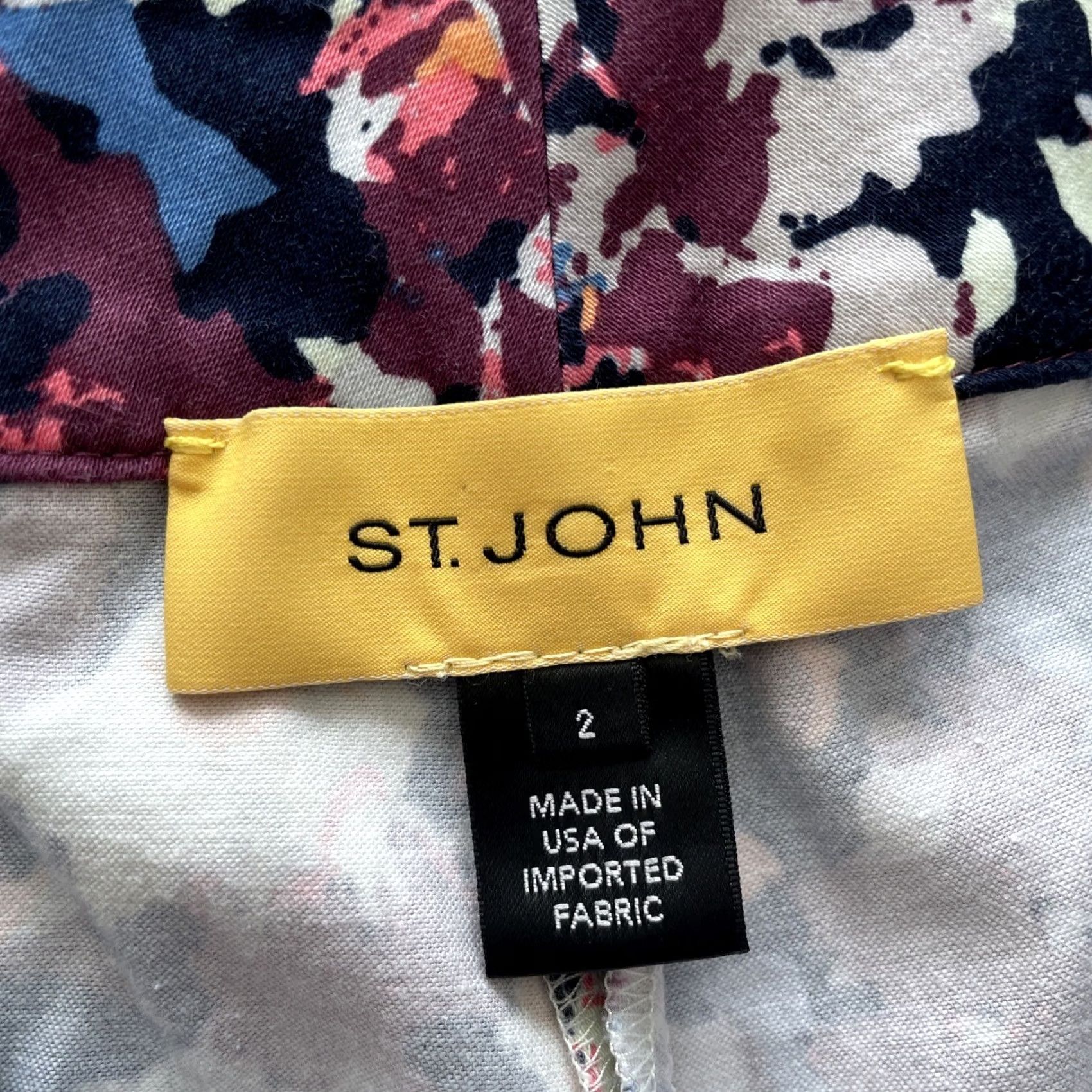 St. John St. John Paint Splatter Ankle Pants Women’s Size 2 Stretch Multicolor USA 27x26 Knit Tapered Regular Pants Mens? Women? Size 26" / US 2 / IT 38 - 3 Thumbnail