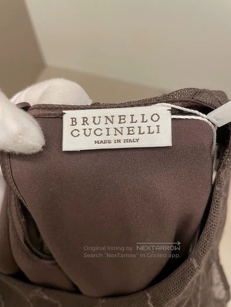 Brunello Cucinelli Brunello Cucinelli Dark brown cotton faux two-piece vest Size S / US 4 / IT 40 - 3 Thumbnail