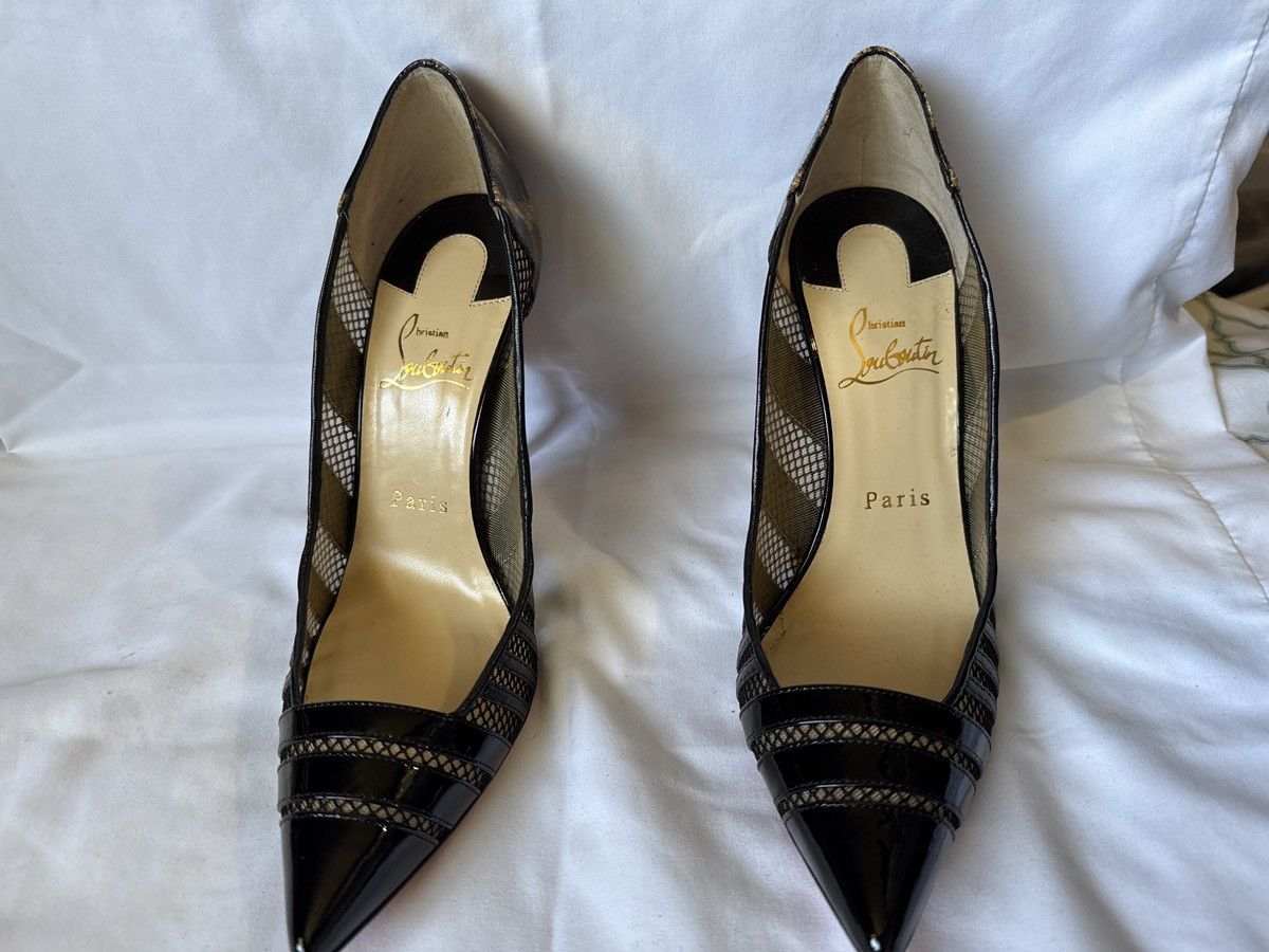Christian Louboutin Bandy 100 pat/kid/pat Leopard 50s Size US 8 / IT 38 - 2 Thumbnail