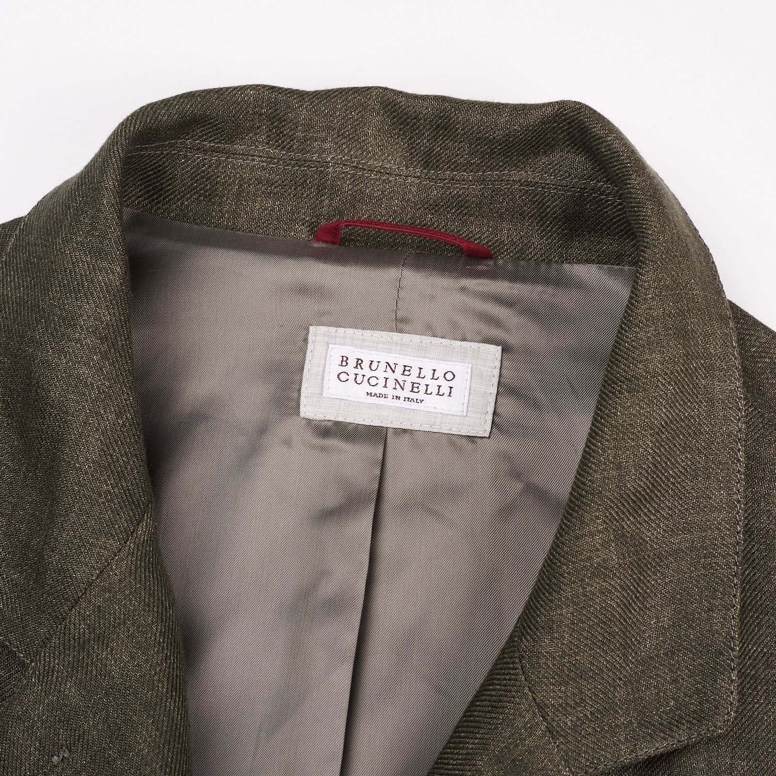Brunello Cucinelli BRUNELLO CUCINELLI Olive Green Linen Safari Field Jacket Size US M / EU 48-50 / 2 - 6 Thumbnail
