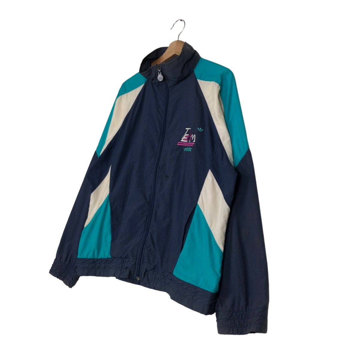 Adidas 🔥VINTAGE BOMBER JACKET LIGHT ADIDAS MULTI COLOUR BLOCK Size US L / EU 52-54 / 3 - 2 Thumbnail