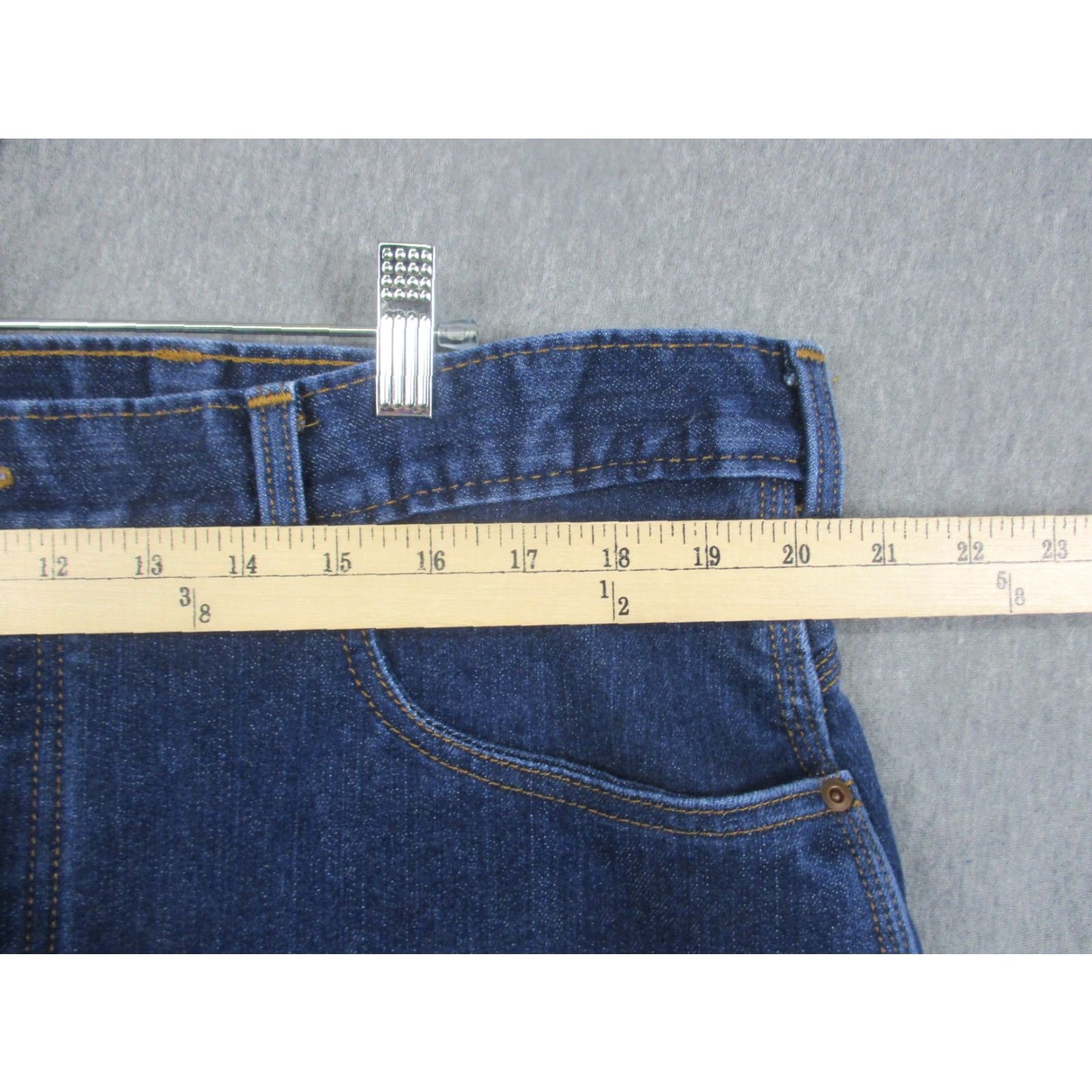 Vintage Origin Jeans Mens 40x32 Blue Denim Straight Leg Workwear Leg Jeans USA Rise Mid 5-Pocket O/E Legit Fit Mens Size US 40 / EU 56 - 3 Thumbnail