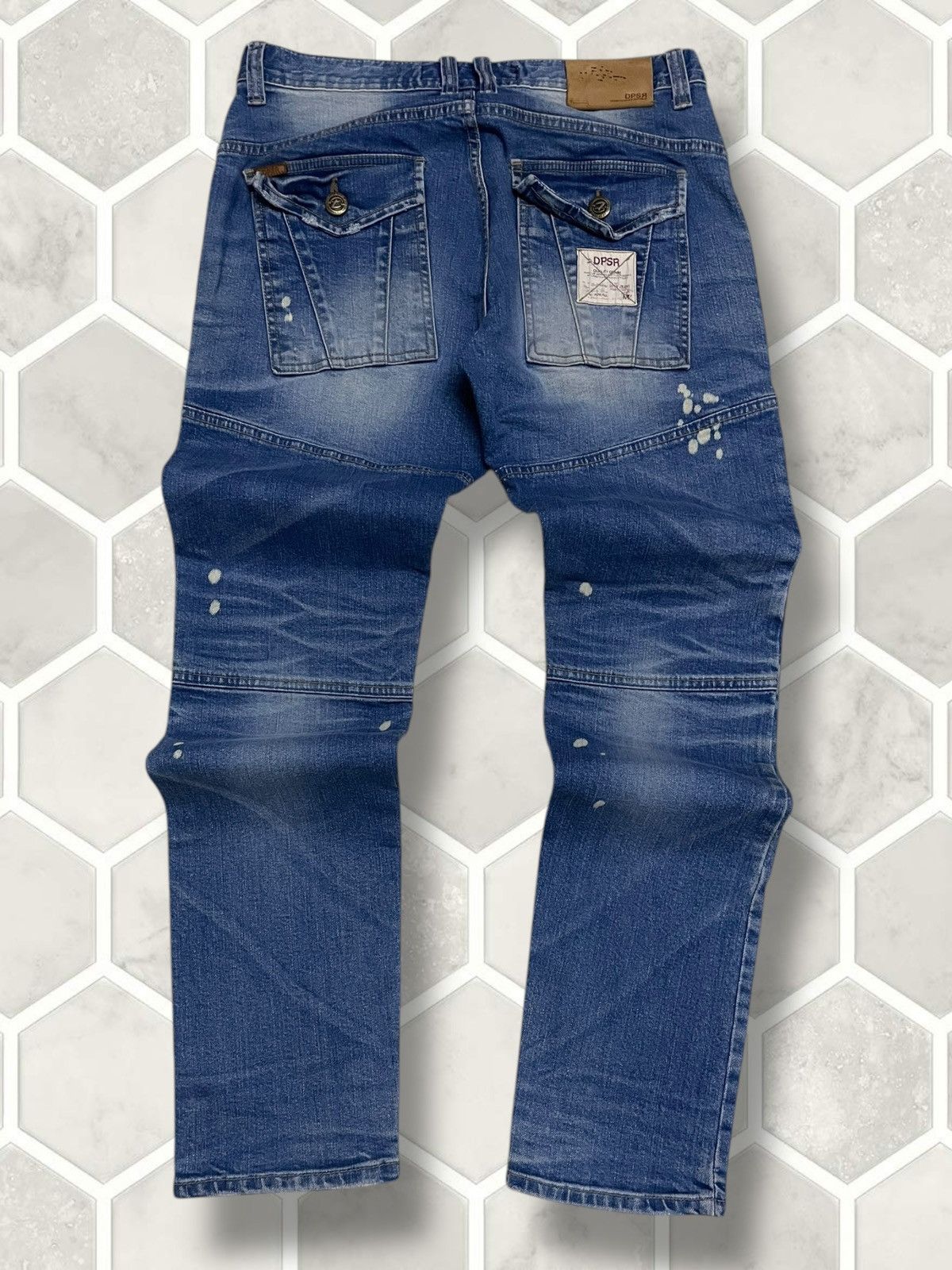 Blue Blue Japan Vintage Japan Designer DPSR Premium Splash Distressed Denim Size US 32 / EU 48 - 10 Thumbnail