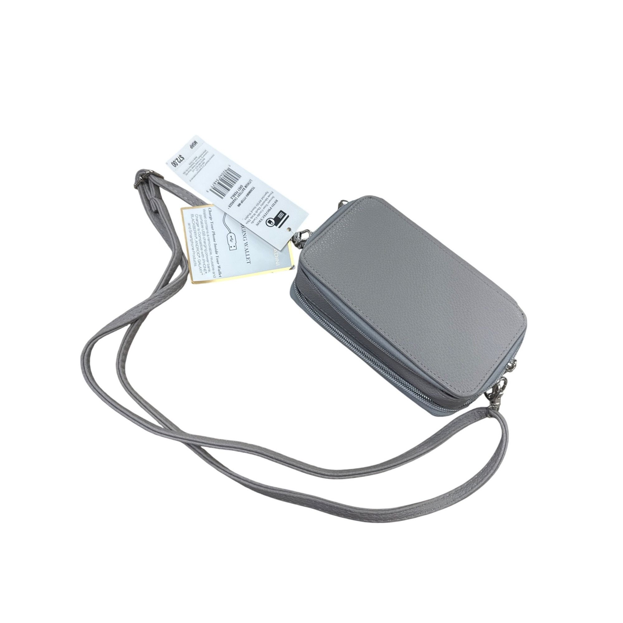 Designer Adrienne Vittadini Studio Womens Gray Charging USB Wallet SK Size ONE SIZE - 7 Thumbnail