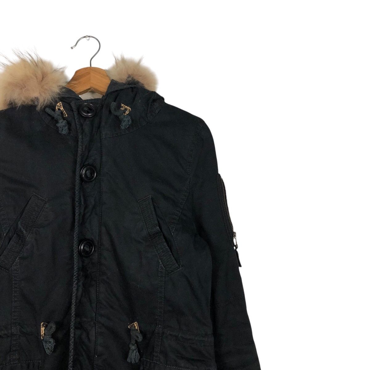 Japanese Brand Vintage Parka Jacket Moussy Military Design Mink Fur Hoodie Size US M / EU 48-50 / 2 - 7 Thumbnail