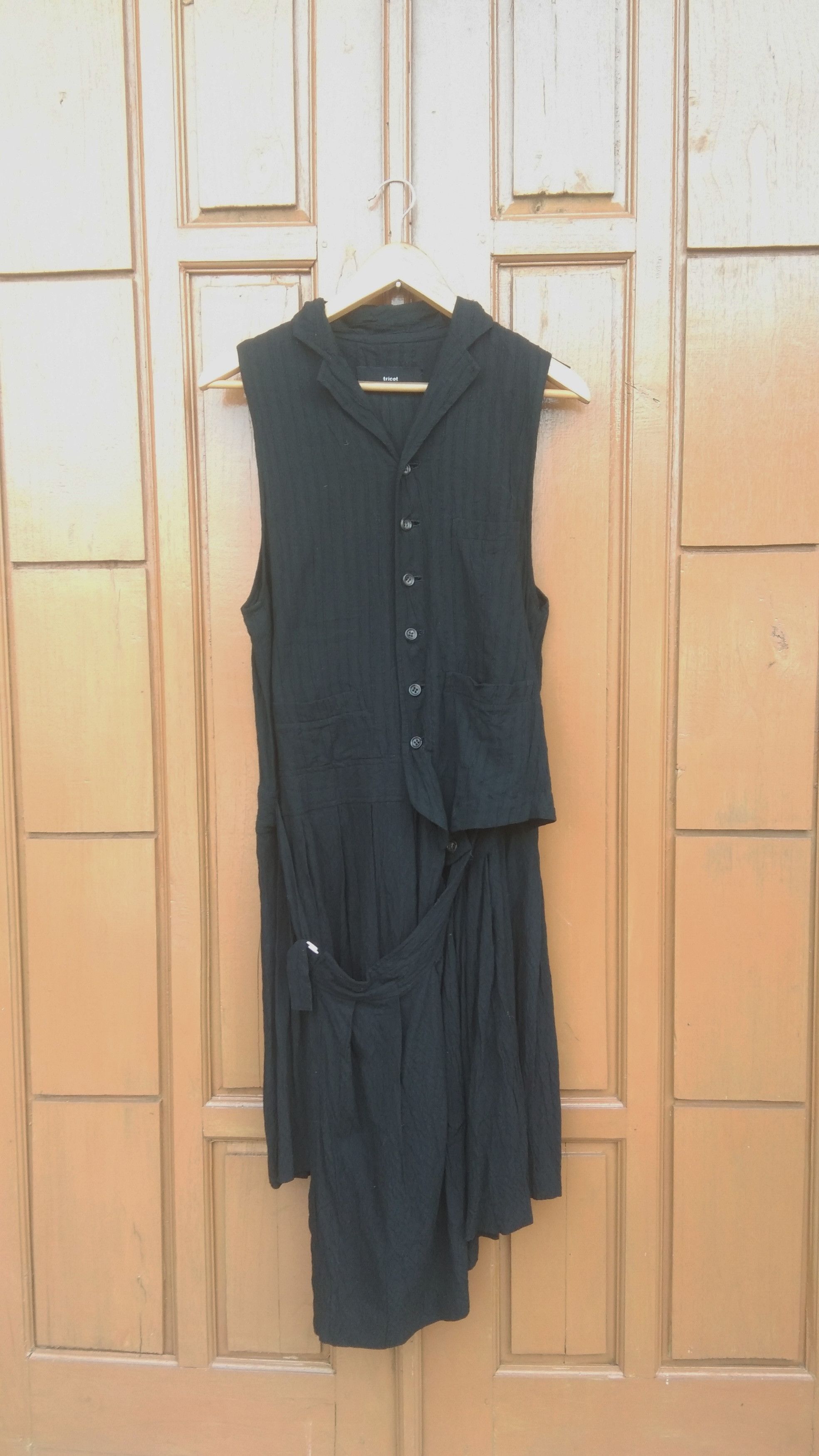 Tricot Comme des Garcons CDG treecot black rayon dress Size S / US 4 / IT 40 - 1 Thumbnail