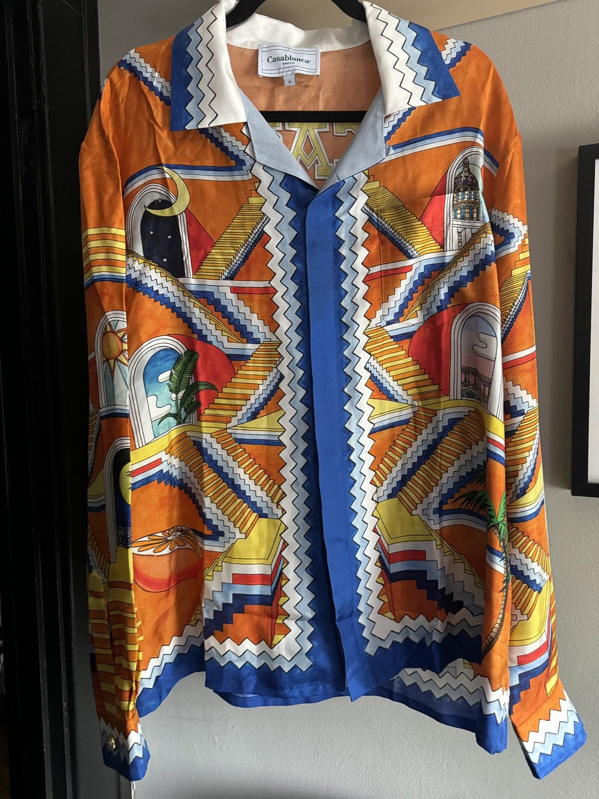 Casablanca Escalier Infinite Print Silk Shirt Size US M / EU 48-50 / 2 - 4 Thumbnail