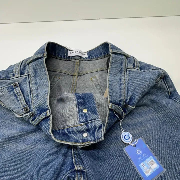 Balenciaga Balenciaga Blue Double Pocket Straight Leg Jeans 0079-2507 Size 41" - 5 Thumbnail
