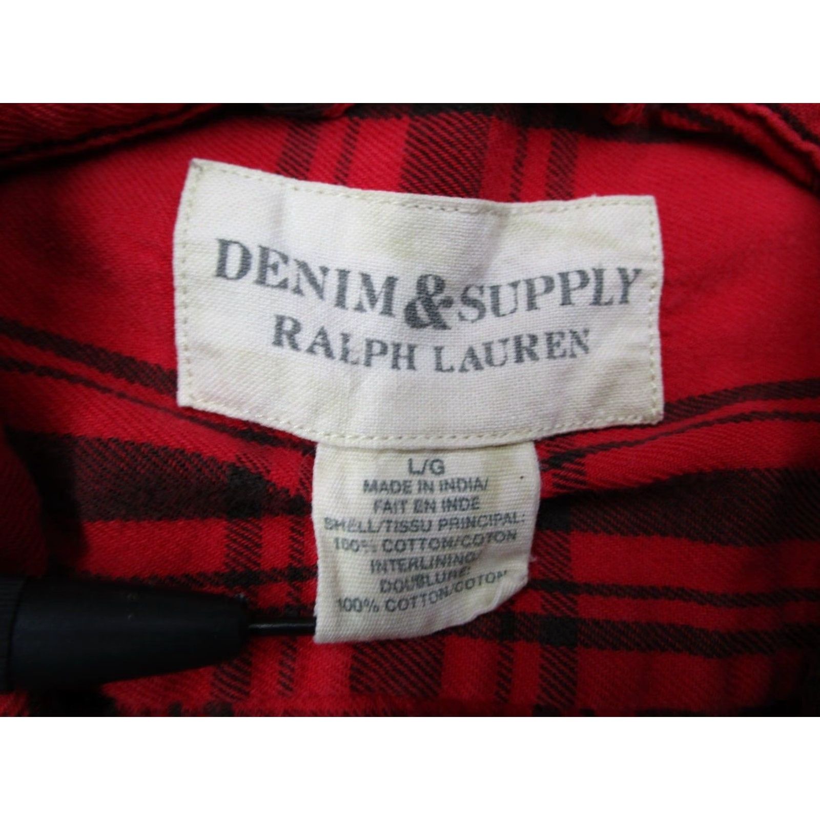 Ralph Lauren Ralph Lauren Denim Supply Mens Large Red Flannel Button Up Shirt Size US L / EU 52-54 / 3 - 3 Thumbnail