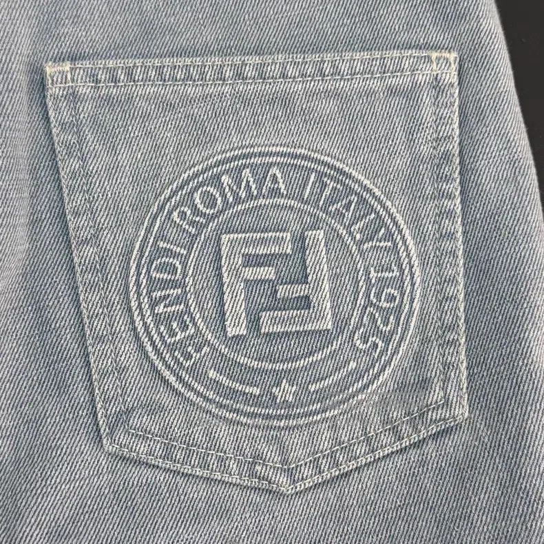 Fendi Fendi Gray Blue Double F Logo Jeans Size 24" / US 00 / IT 34 - 7 Thumbnail