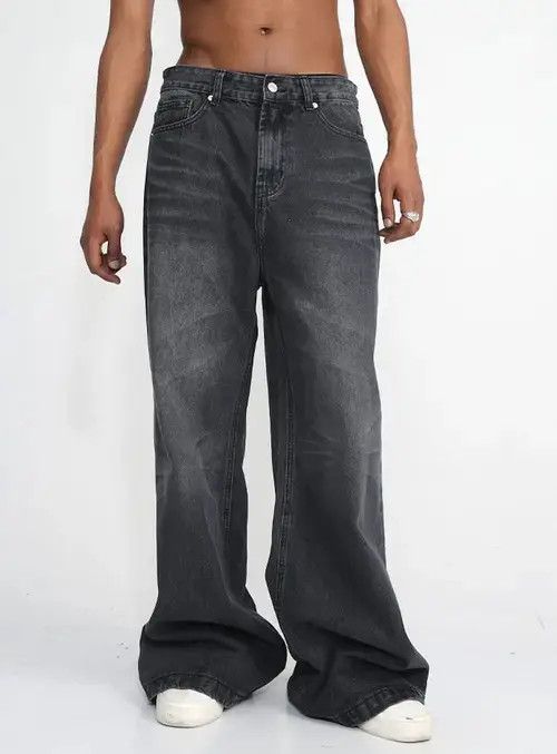 Designer custom distressed faded baggy flared pants Size US 34 / EU 50 - 6 Thumbnail