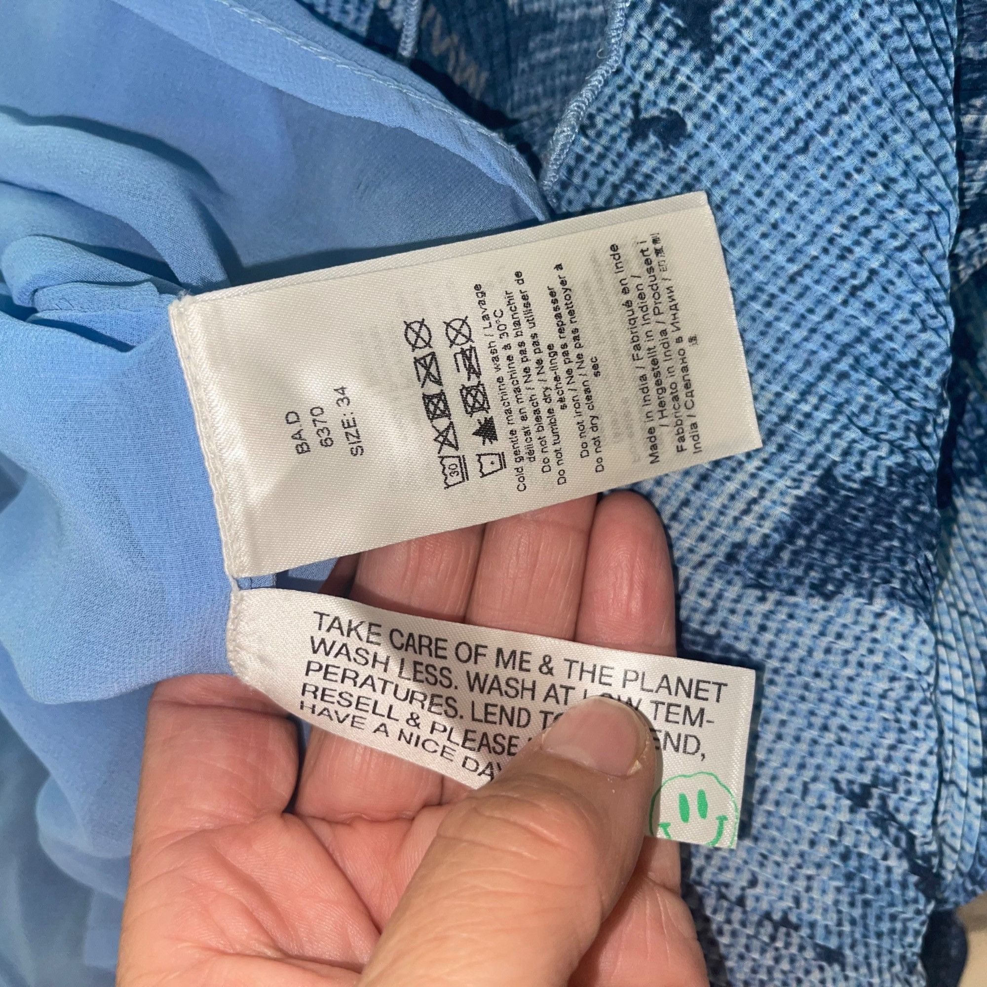 Ganni Ganni Womens Blouse Size 34 Blue Pleated Georgette Size XXS / US 00 / IT 34 - 6 Thumbnail