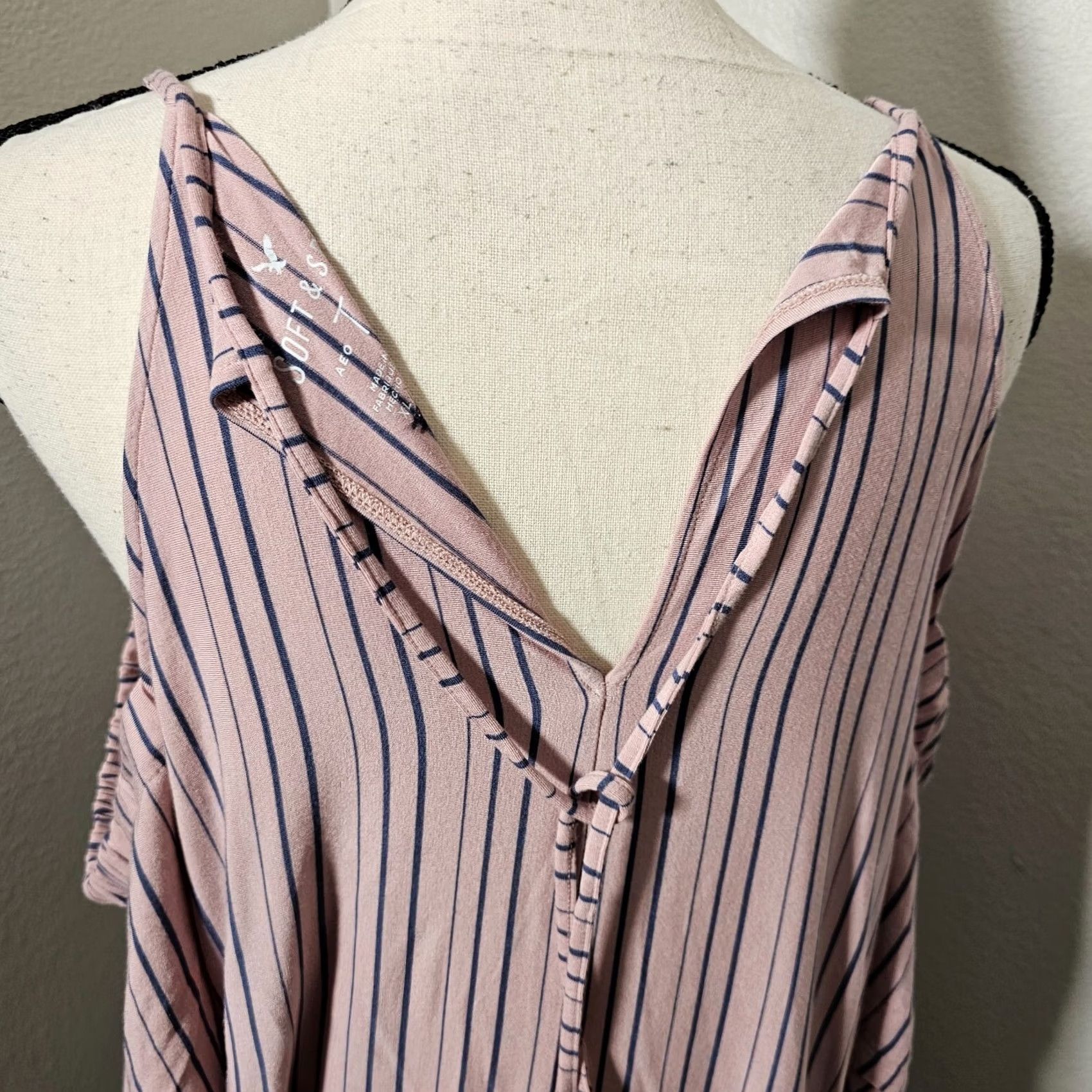 American Eagle Outfitters VINTAGE? No — American Eagle Outfitters Shirt Womens XL Pink Striped Cold Shoulder Top Size XL / US 12-14 / IT 48-50 - 4 Thumbnail