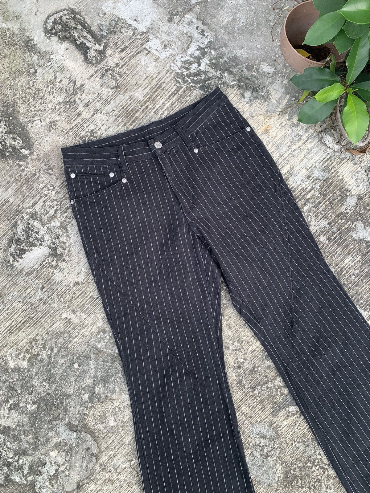 If Six Was Nine × Le Grande Bleu (L.G.B.) × Tornado Mart Flare Asm atelier sab men stripe bootcut jeans Size US 30 / EU 46 - 2 Thumbnail