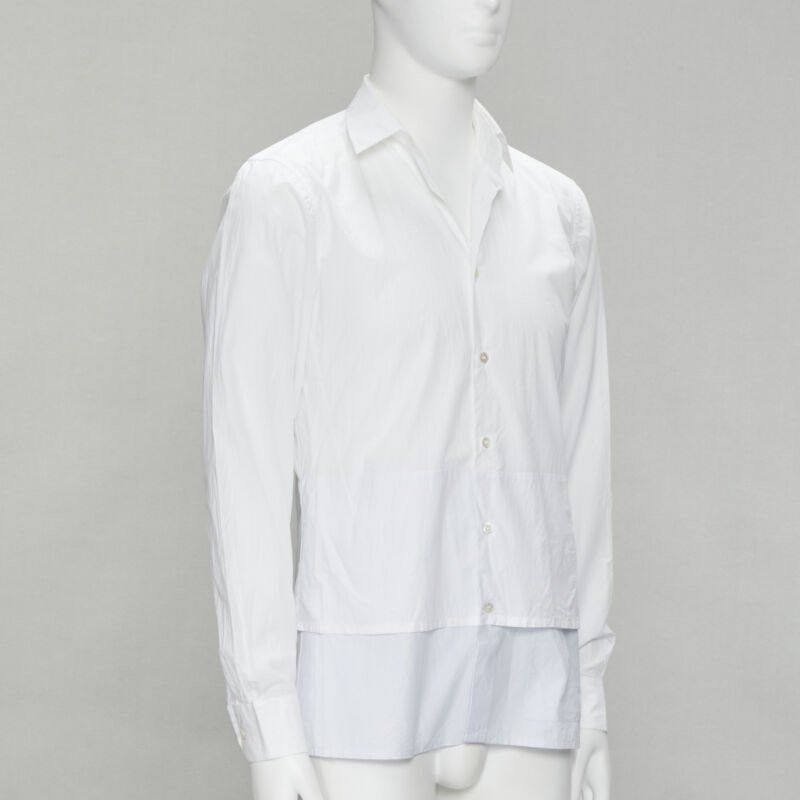 Raf Simons RAF SIMONS white extended layered hem deconstructed shirt EU44 S Size US M / EU 48-50 / 2 - 1 Thumbnail