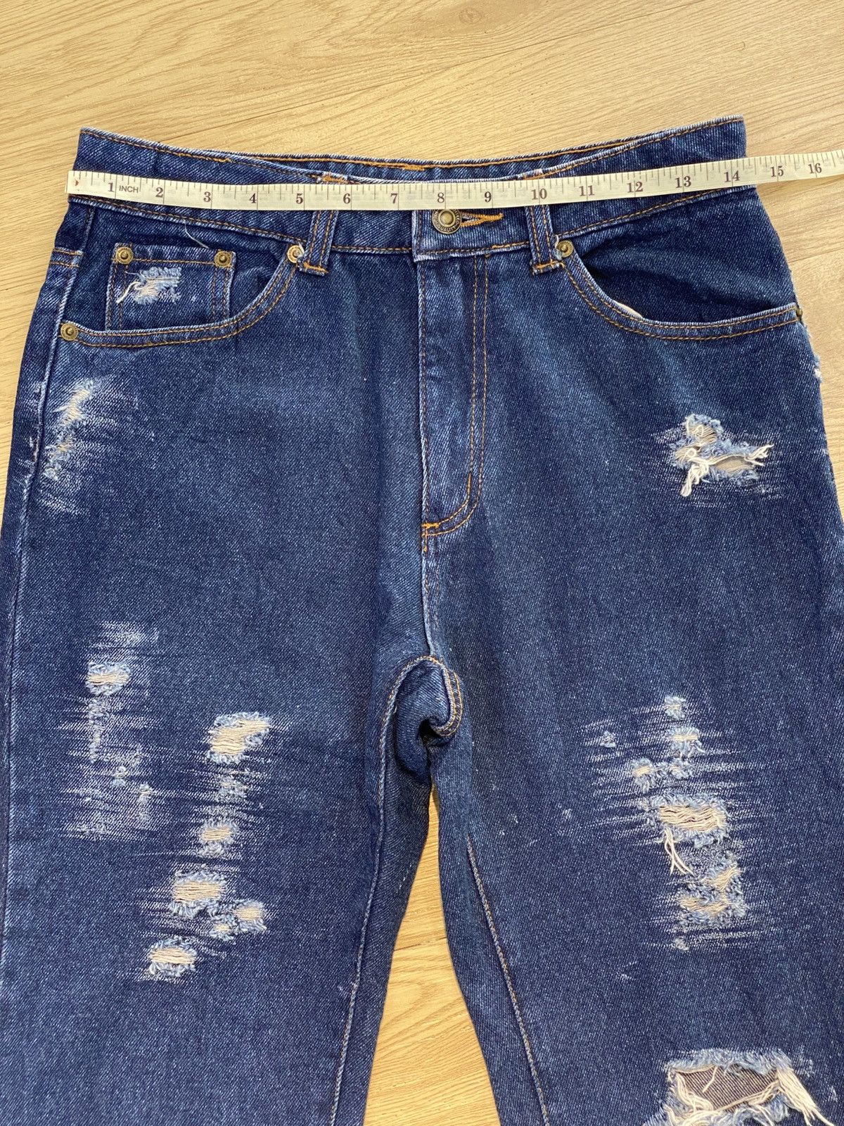 Japanese Brand Japanese Vintage Distress Hairy Leg Loose Style Jeans Size US 29 - 12 Thumbnail