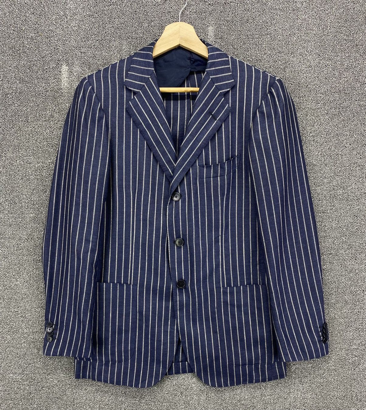 Vintage Vintage Gian Franco Homme Striped Coat Jacket Size US M / EU 48-50 / 2 - 1 Thumbnail