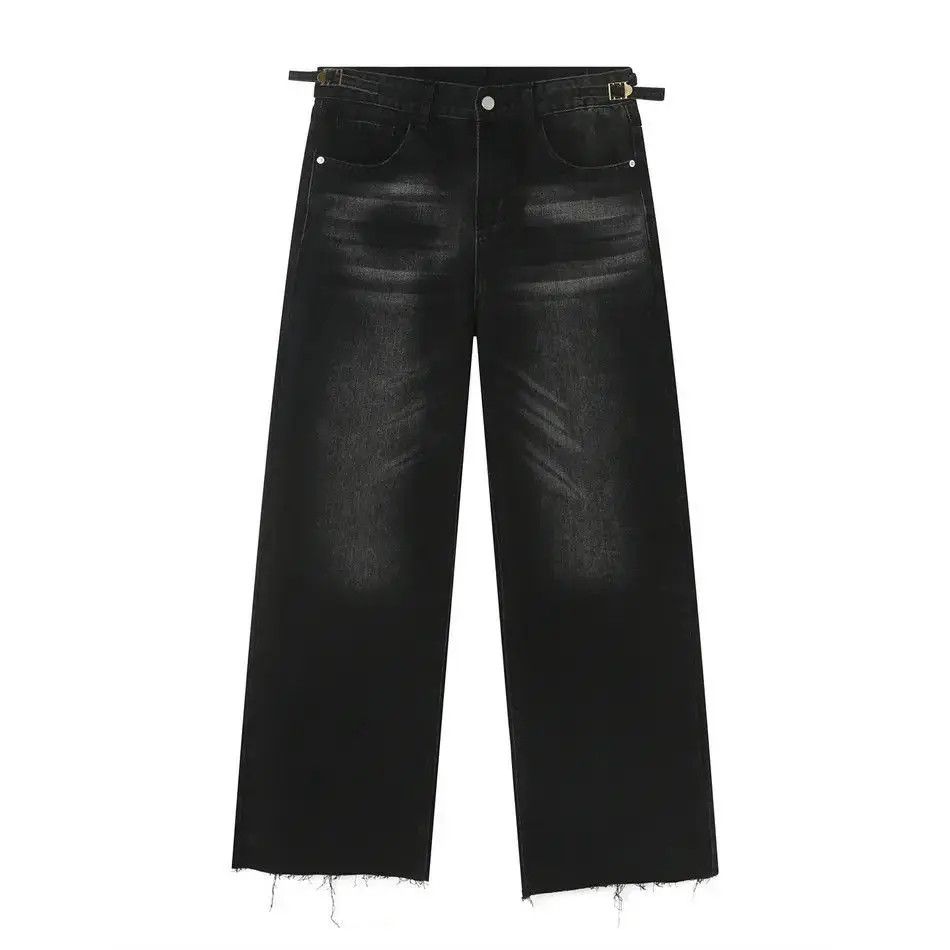 Japanese Brand Retro loose straight leg fringed jeans Size US 32 / EU 48 - 5 Thumbnail
