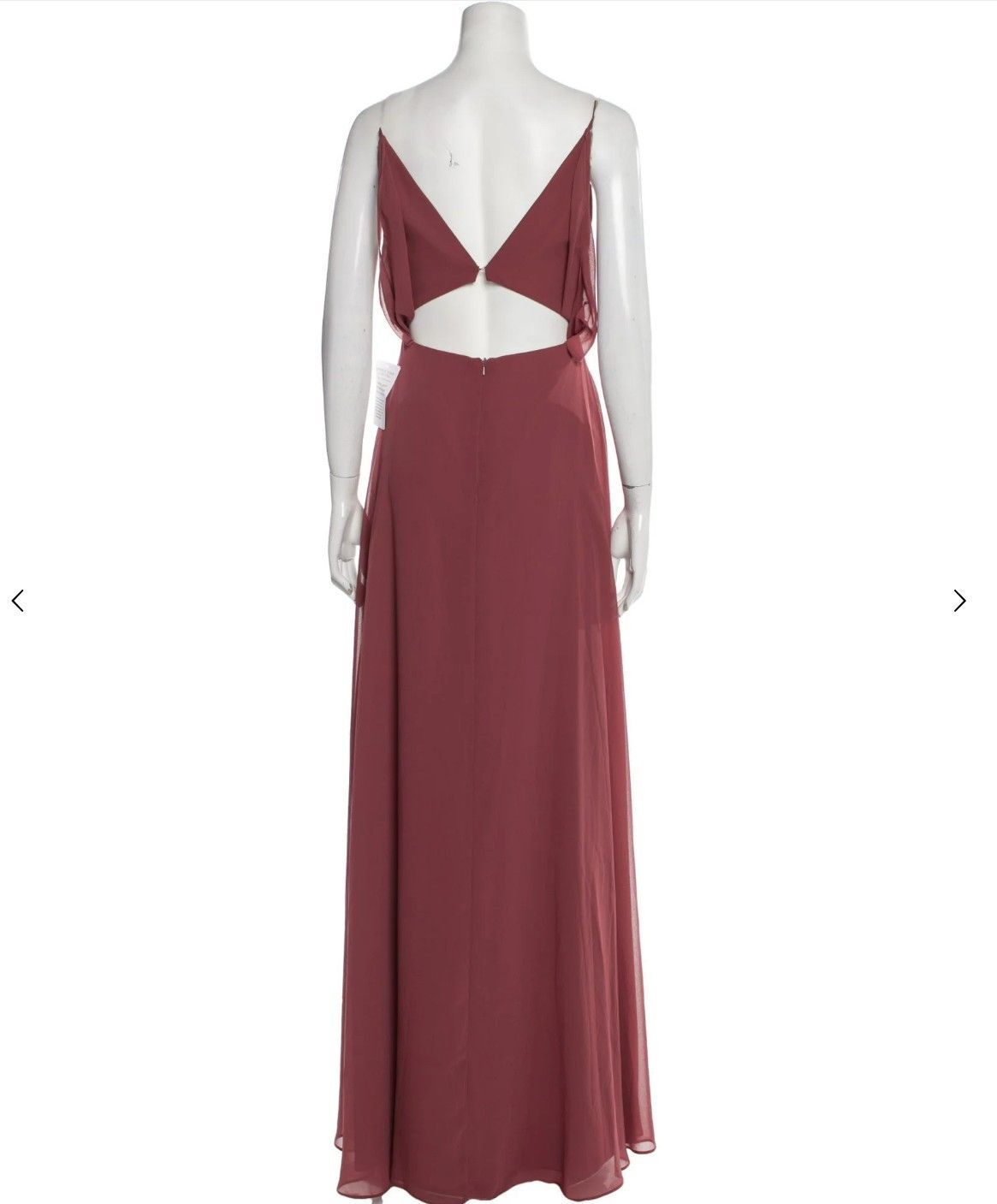 Other JENNY YOO Bridesmaid Dusty Rose Chiffon Gown Size XS / US 0-2 / IT 36-38 - 8 Thumbnail