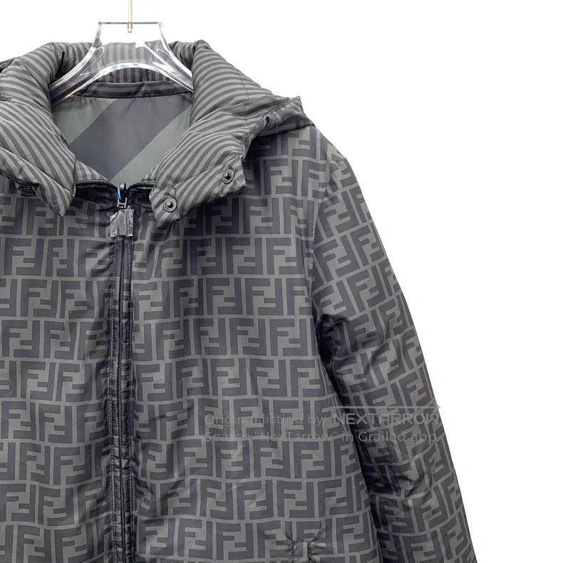 Fendi Fendi Contrast Color Logo Fleur-de-lis Print Hooded Zip-Up Size US M / EU 48-50 / 2 - 7 Thumbnail