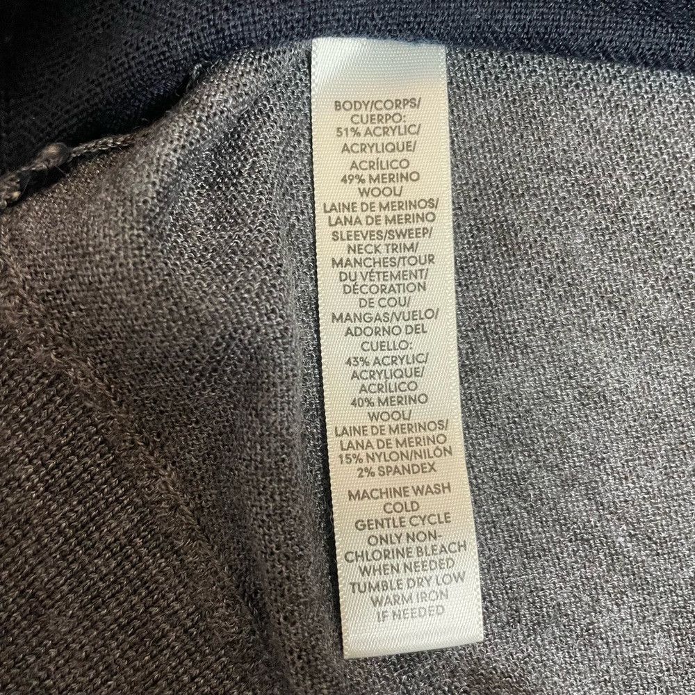 Loft Ann Taylor Loft Wool Blend Colorblock Navy Grey Sweater Siz Size S / US 4 / IT 40 - 8 Thumbnail