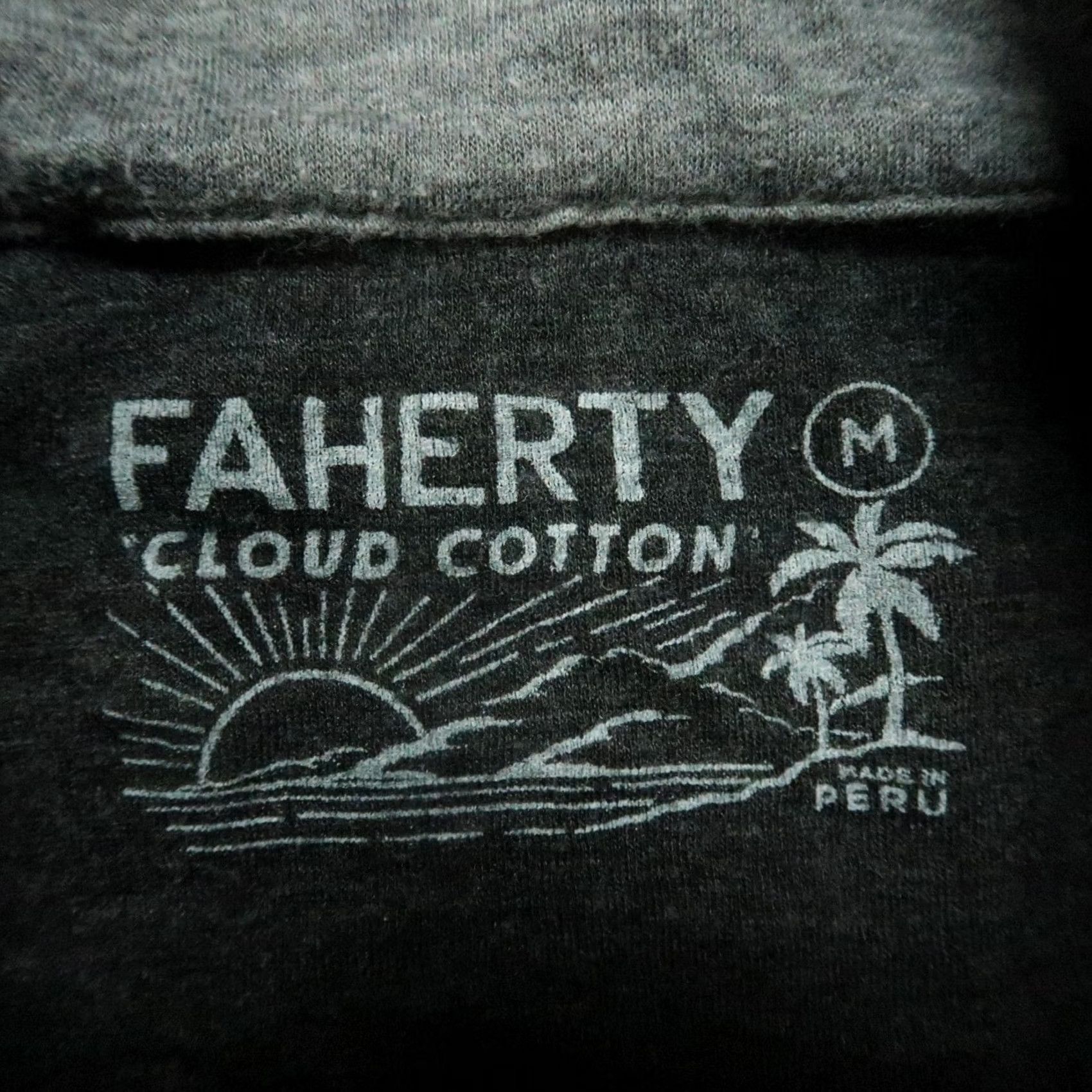 Faherty Faherty Sweater Mens Medium Gray 1/4 Zip Pullover Cloud Cotton Jumper Size US M / EU 48-50 / 2 - 4 Thumbnail