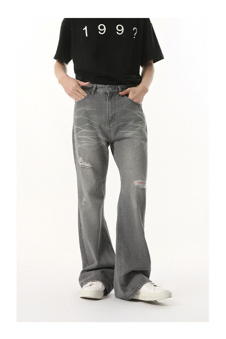 Japanese Brand Men's washed vintage ripped flared jeans Size US 32 / EU 48 - 2 Thumbnail