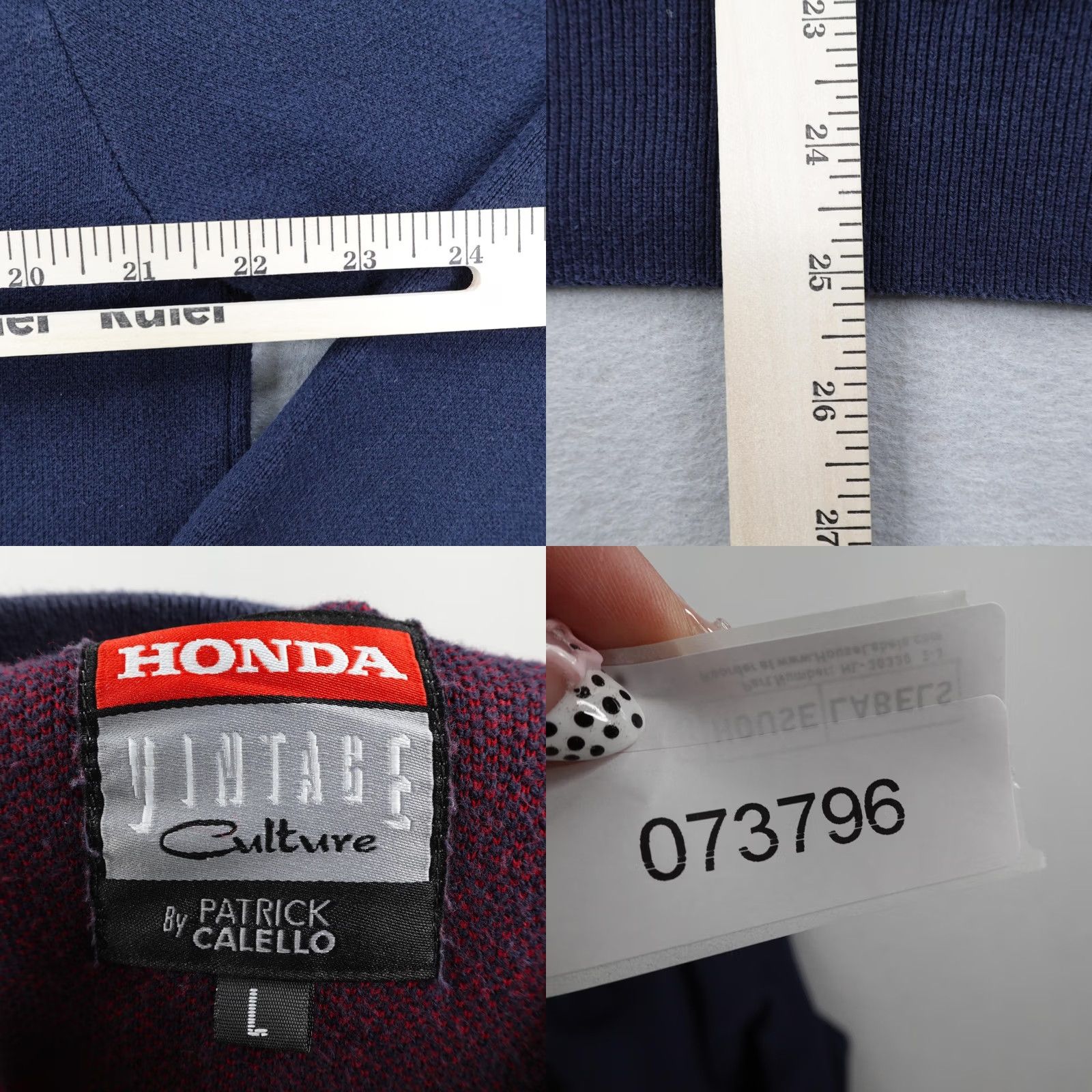 Honda VINTAGE Honda Culture Sweater Mens Large Blue 1/4 Zip Patrick Calello Tokyo Knit Size US L / EU 52-54 / 3 - 8 Thumbnail