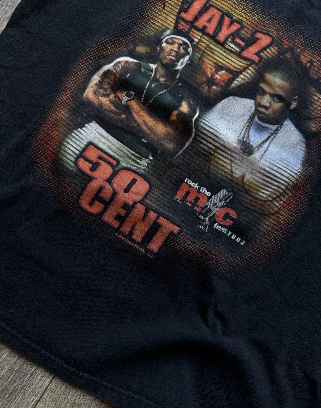 Rap Tees × Vintage Vintage Jay-Z 50 Cent Rock The Mic Fest Rap Tee Large Size US L / EU 52-54 / 3 - 4 Thumbnail