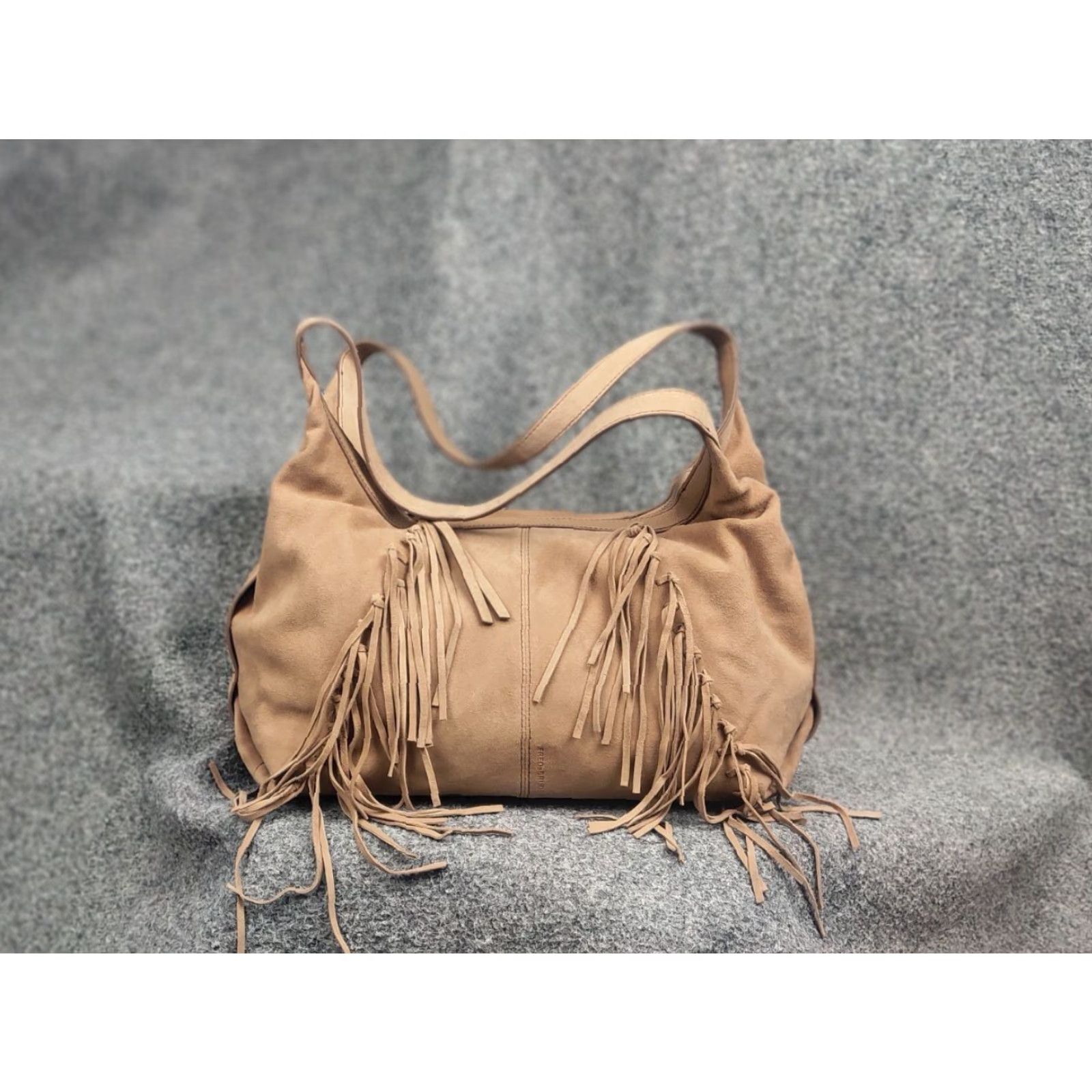 Vintage FredsBruder Design suede Leather shoulder tan fringe handbag Size ONE SIZE - 2 Thumbnail