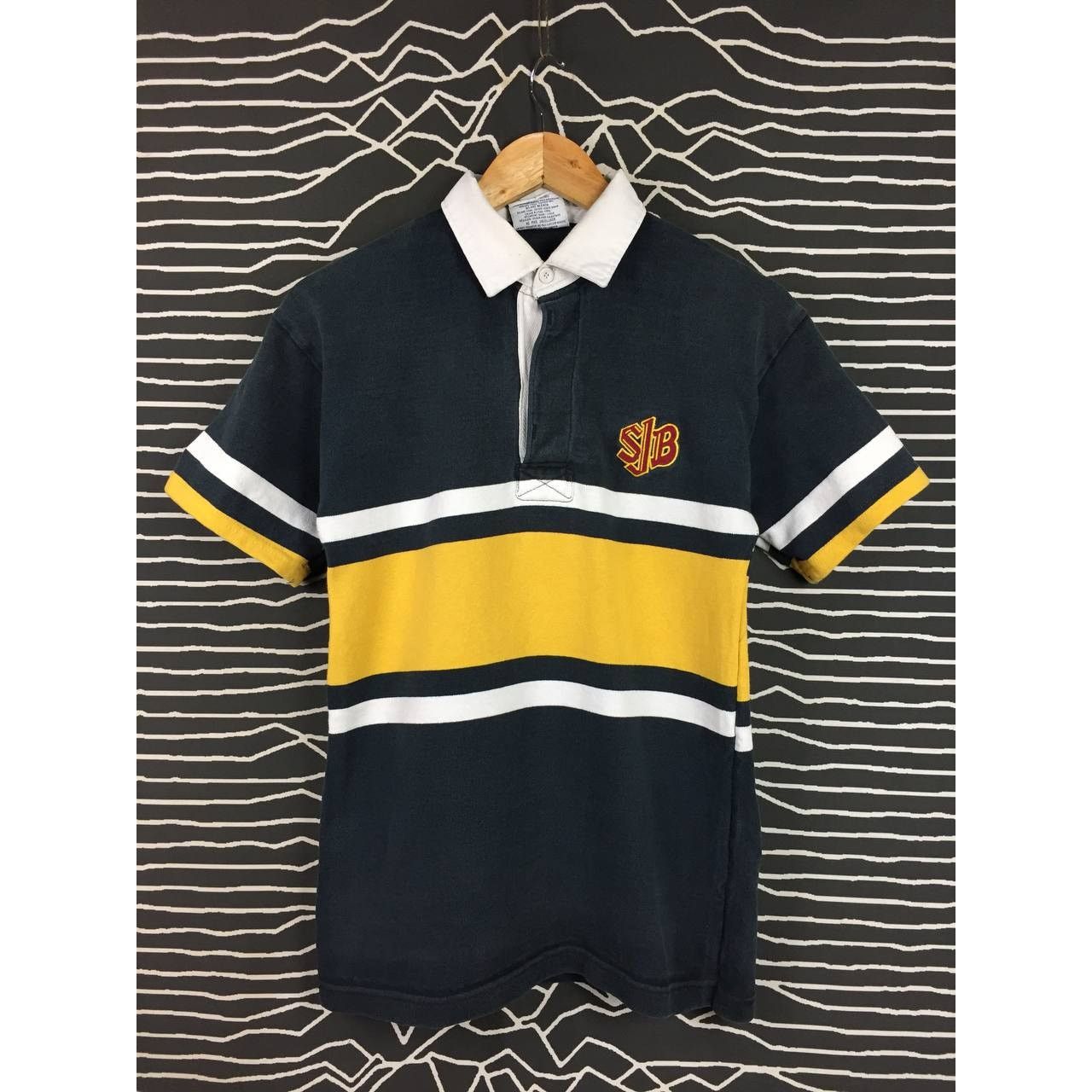 Barbarian × Vintage Vtg 90s Barbarian Rugby Wear Classic Striped Polo Tee Size US S / EU 44-46 / 1 - 1 Thumbnail