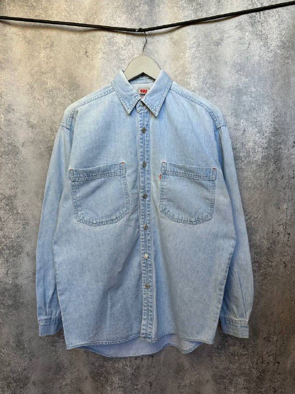 Levi's Vintage Clothing Levi's Denim Work Shirt with Blank Tab Rare 80s/90s Vintage Size US XL / EU 56 / 4 - 2 Thumbnail