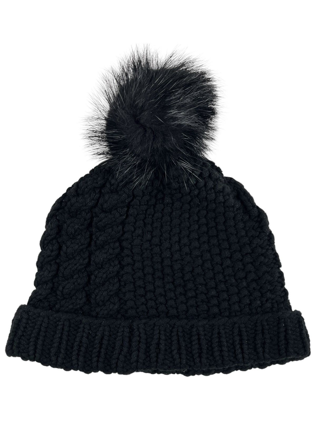 Chrome Hearts Chrome Hearts Beaver Fur Pom Pom Leather Cross Patch Beanie Size ONE SIZE - 2 Thumbnail