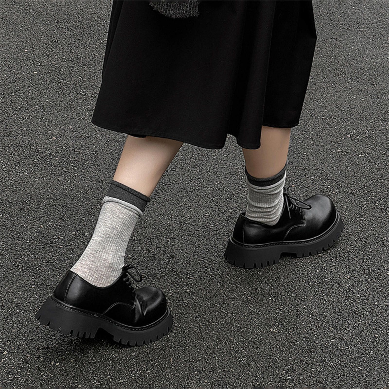 Other Chunky Black Leather Platform Shoes Size US 10 / EU 43 - 2 Thumbnail