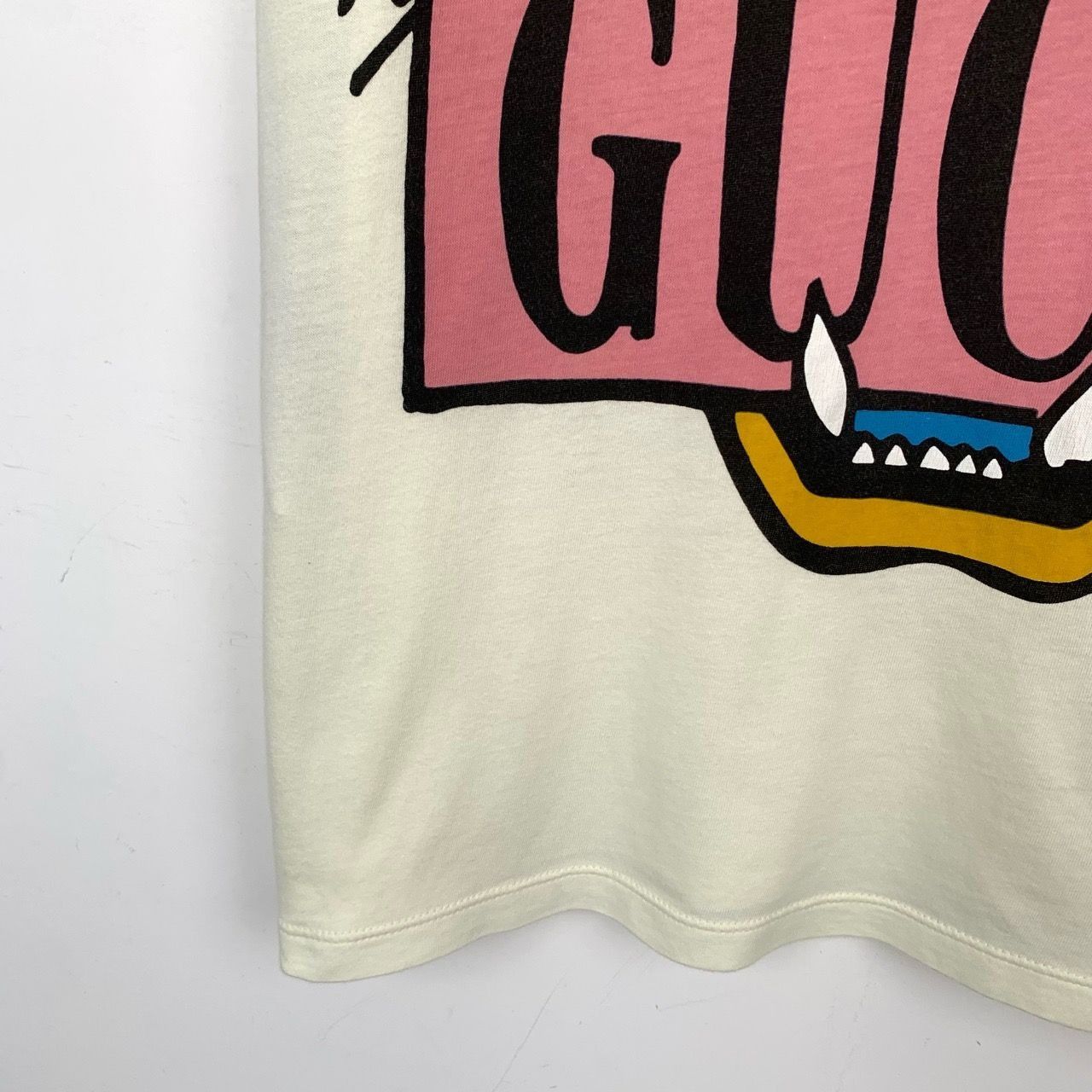 Gucci Gucci Tiger Head Logo Print Beige Cotton T-Shirt (Size S) Size S / US 4 / IT 40 - 6 Thumbnail