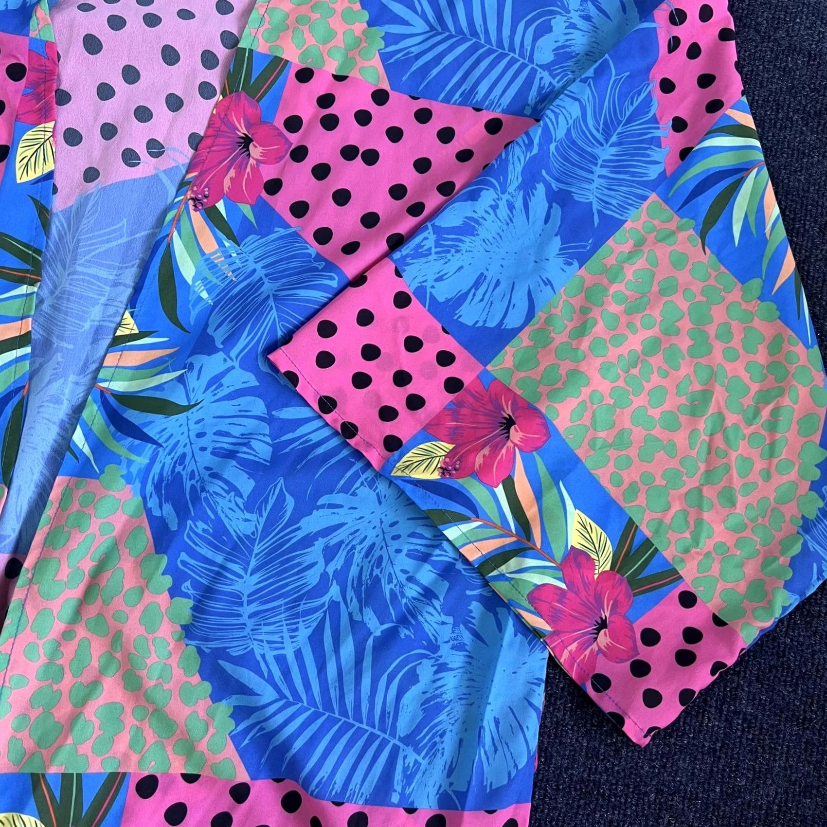 Steve Madden Steve Madden Kimono Womens One Size Blue Multi Tropical Floral Duster Cardigan Size ONE SIZE - 3 Thumbnail