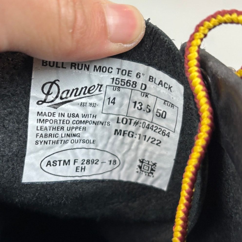 Danner Danner Bull Run Moc Toe 6" Black Boots Men's 14 D Work Size US 14 / EU 47 - 9 Thumbnail