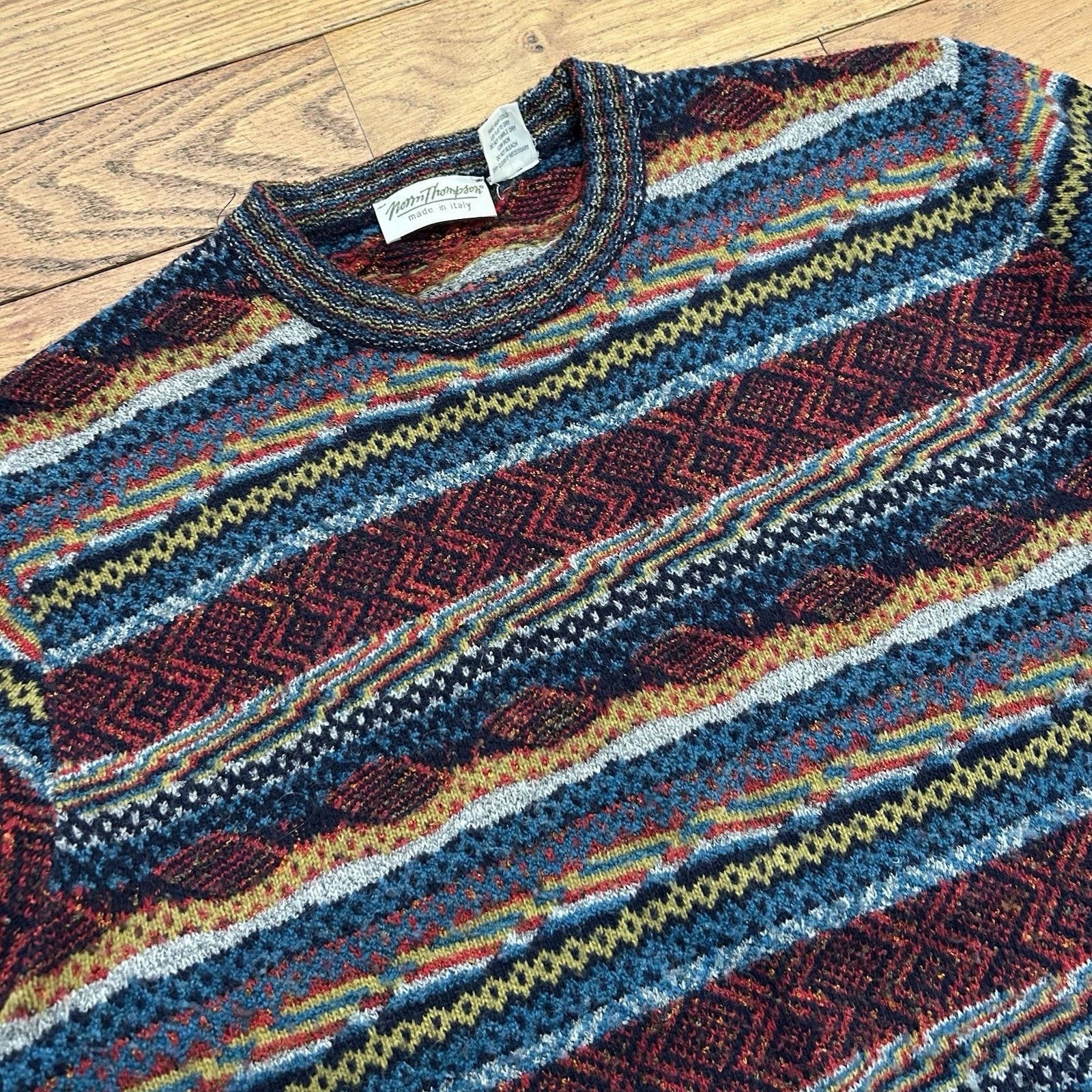 Norm Thompson Vintage Norm Thompson Wool Knit Crazy Striped Sweater Large Size US L / EU 52-54 / 3 - 2 Thumbnail