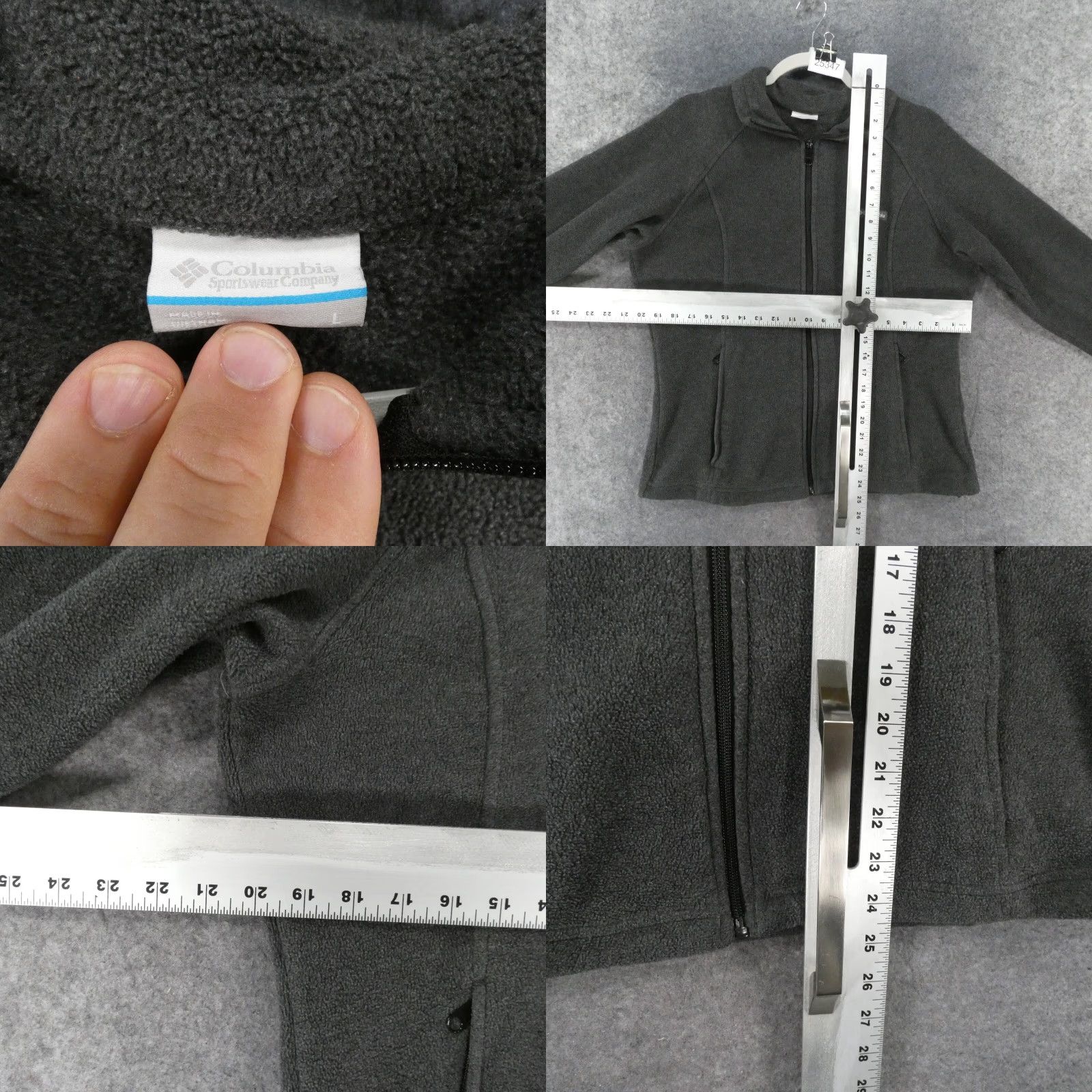 Logo 7 Columbia Jacket Womens Large Gray Zip Up Fleece Pockets Logo Size L / US 10 / IT 46 - 8 Thumbnail