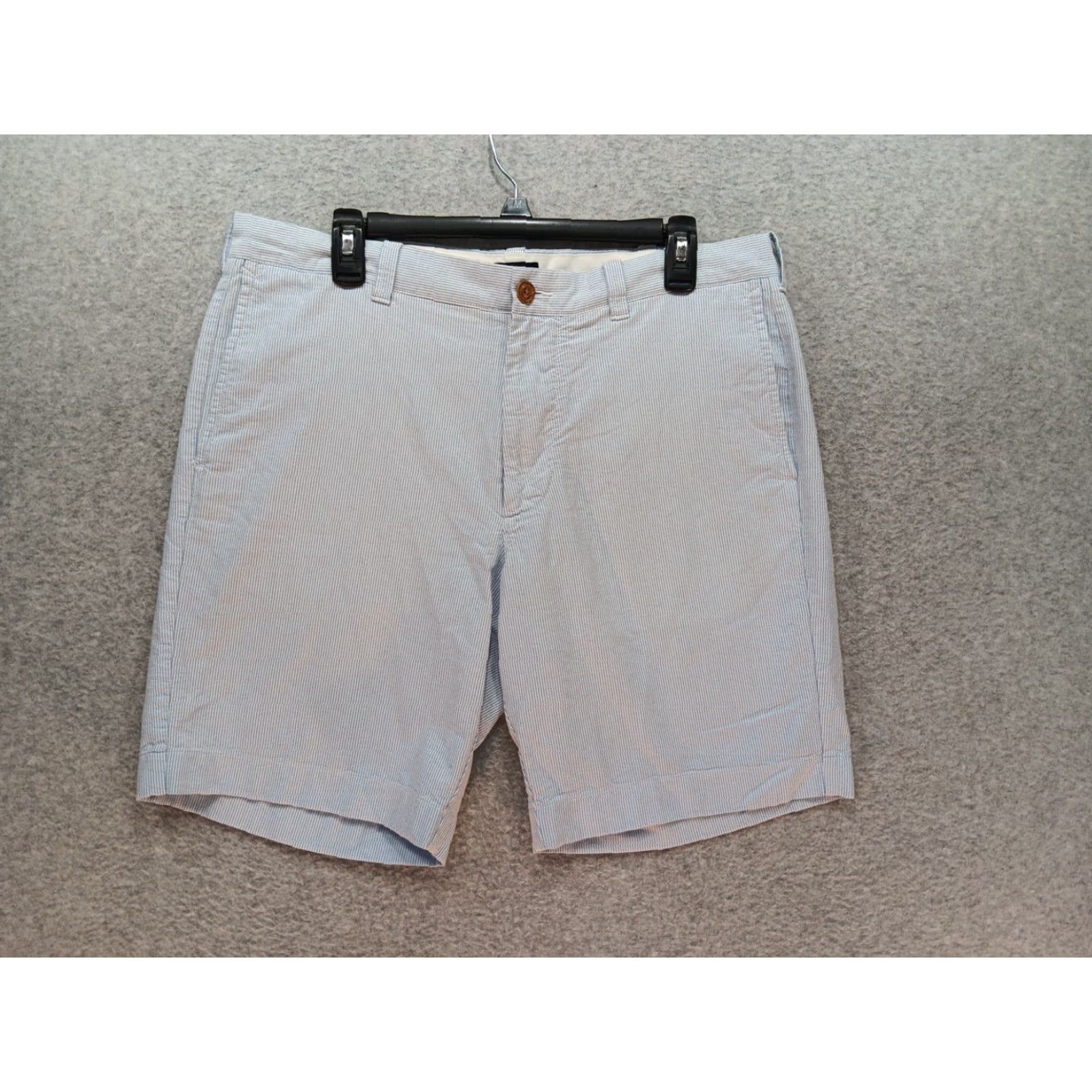 J.Crew J.CREW Chino Shorts Mens 36 Light Blue Nautical Stripes Sunwashed Oxford 9" Ins Size US 36 / EU 52 - 2 Thumbnail