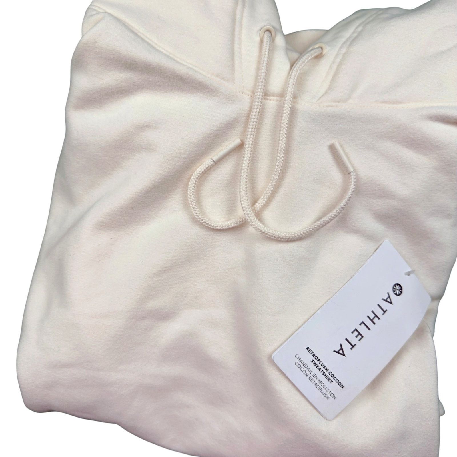 Athleta Athleta Retroplush Cocoon Hoodie Sweatshirt White LARGE Size L / US 10 / IT 46 - 2 Thumbnail