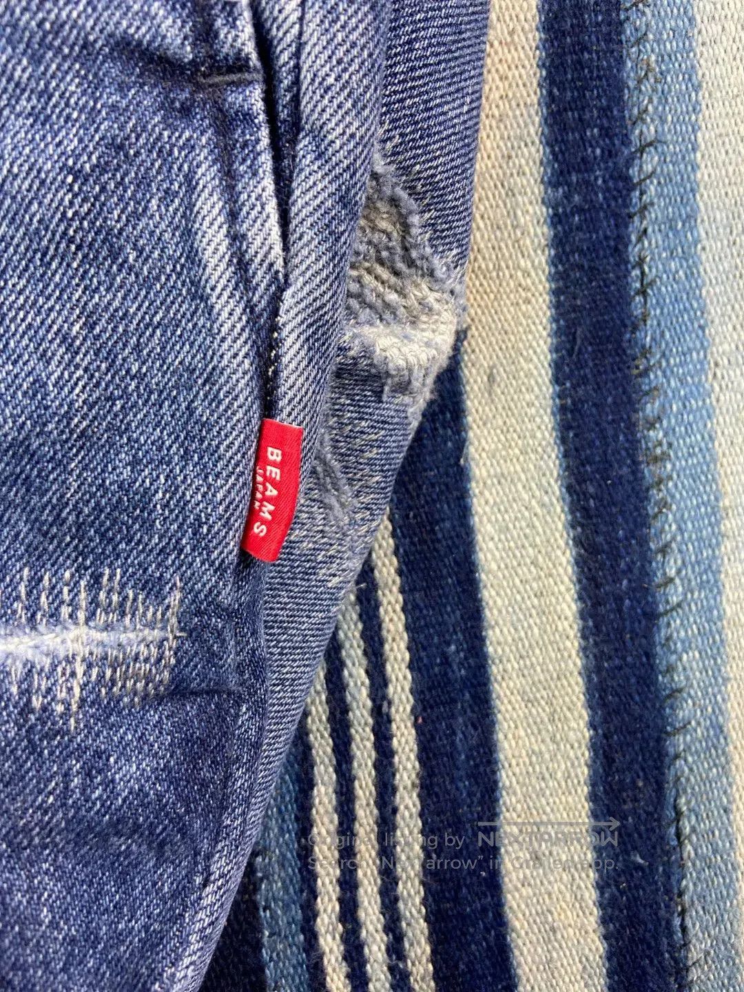 Beams Japan washed blue tapered denim pants for men. Size US 44 / EU 60 - 6 Thumbnail
