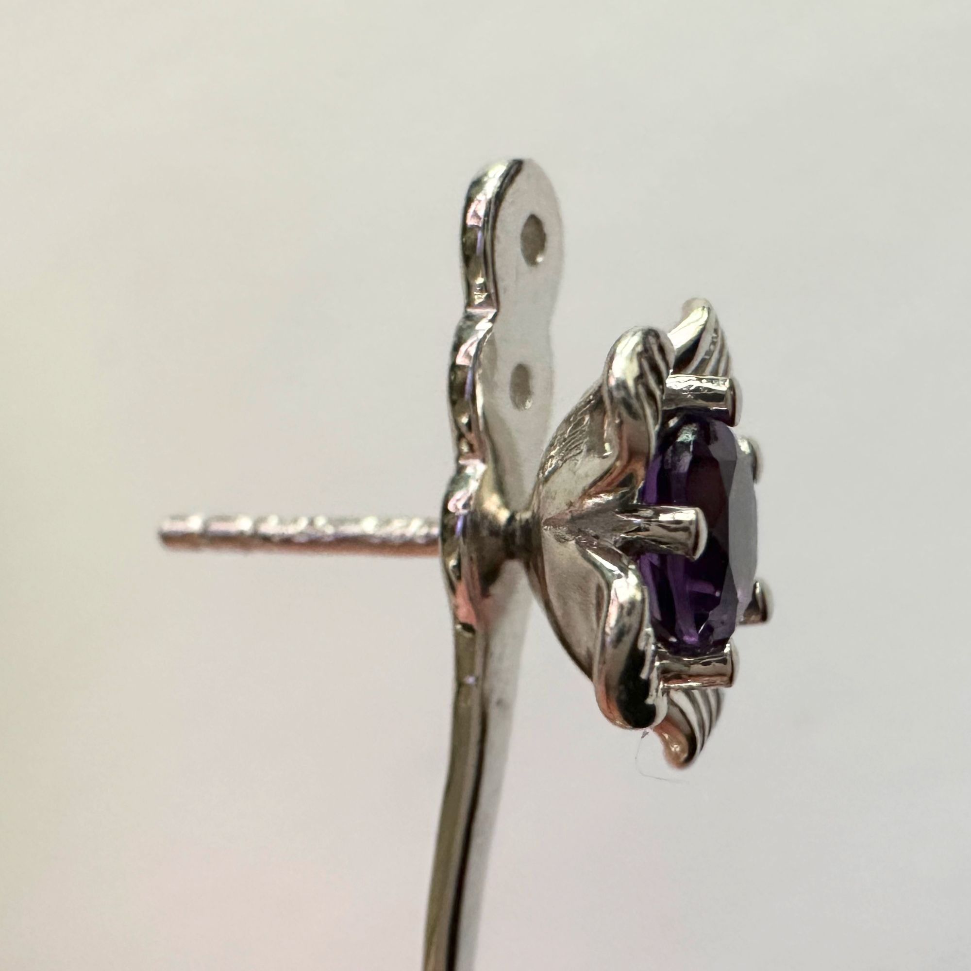 Other Amethyst Flower Stud Earrings with Beautiul (Removable) Rain Size ONE SIZE - 12 Thumbnail