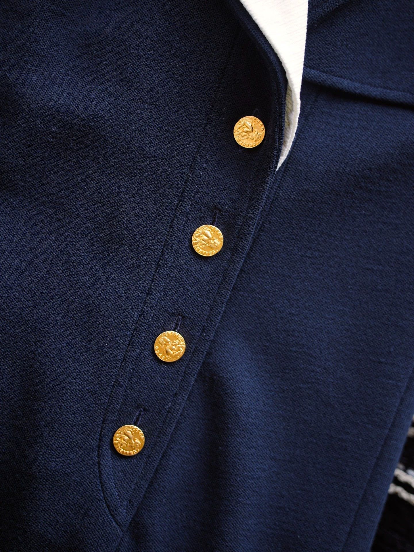 Chanel Chanel 1980s Coco Chanel Navy Blue Wool Dress Size M / US 6-8 / IT 42-44 - 4 Thumbnail