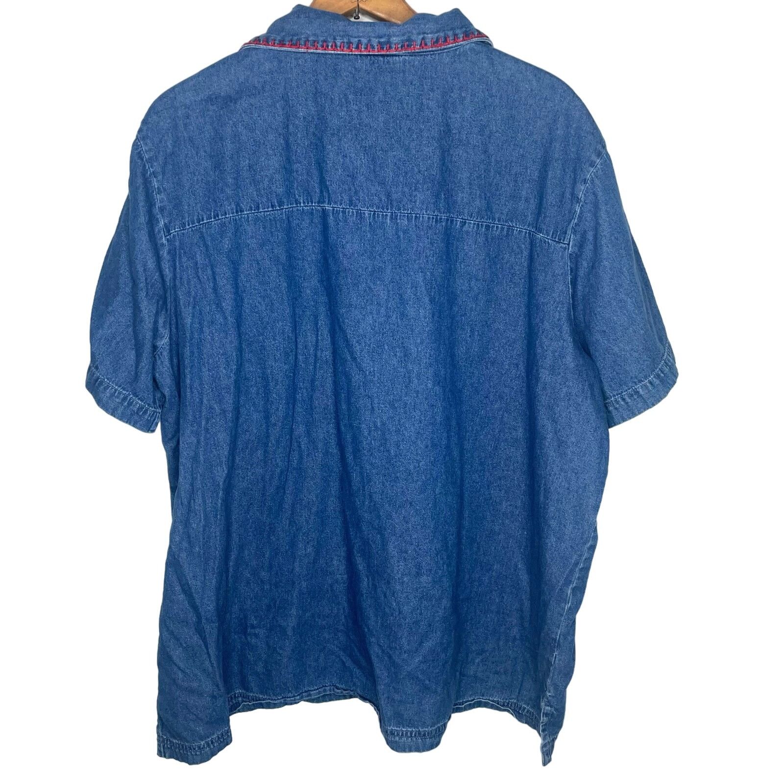 Vintage Vintage Bobbie Brooks Embroidered Teacher Denim Button Down Size 3XL / US 20-22 - 2 Thumbnail