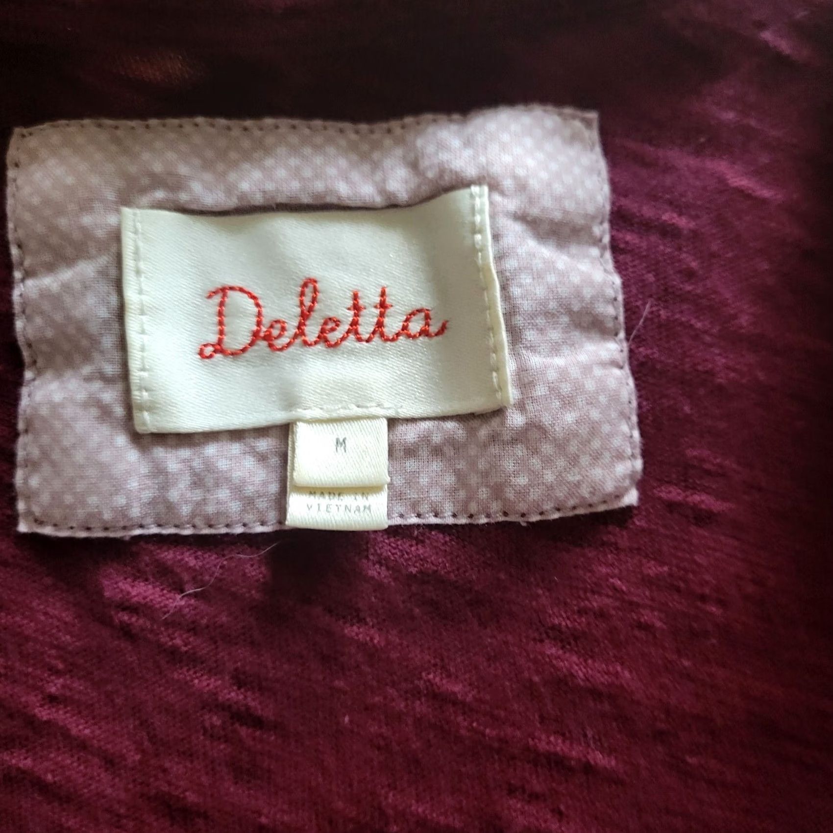 Anthropologie VINTAGE Anthropologie Deletta Shirt Womens Medium Red Cranberry Ruffle Neckline Cottage Size M / US 6-8 / IT 42-44 - 5 Thumbnail