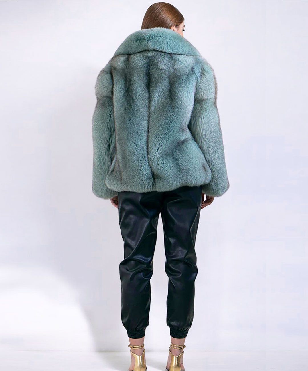 Other Women’s ‘Mint Green’ Fox Fur Coat Size L / US 10 / IT 46 - 3 Thumbnail