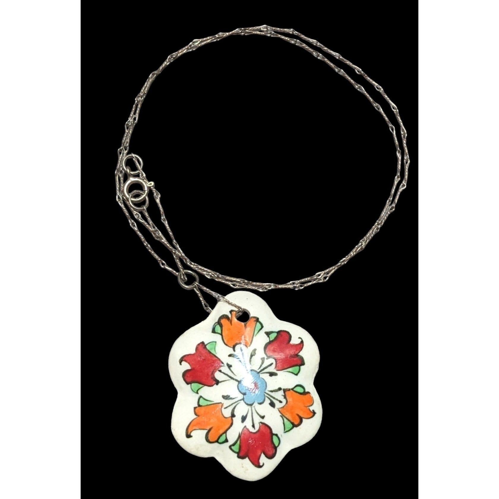 Other Sterling Cottagecore Ceramic Floral Necklace Size ONE SIZE - 1 Thumbnail