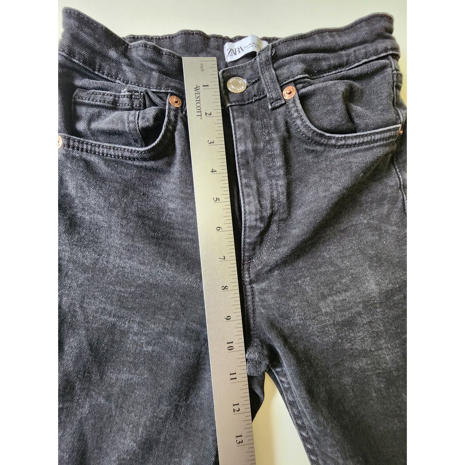 Zara Vintage Zara Black Flare Wide Leg Jeans Womens 4 Size 27" / US 4 / IT 40 - 5 Thumbnail